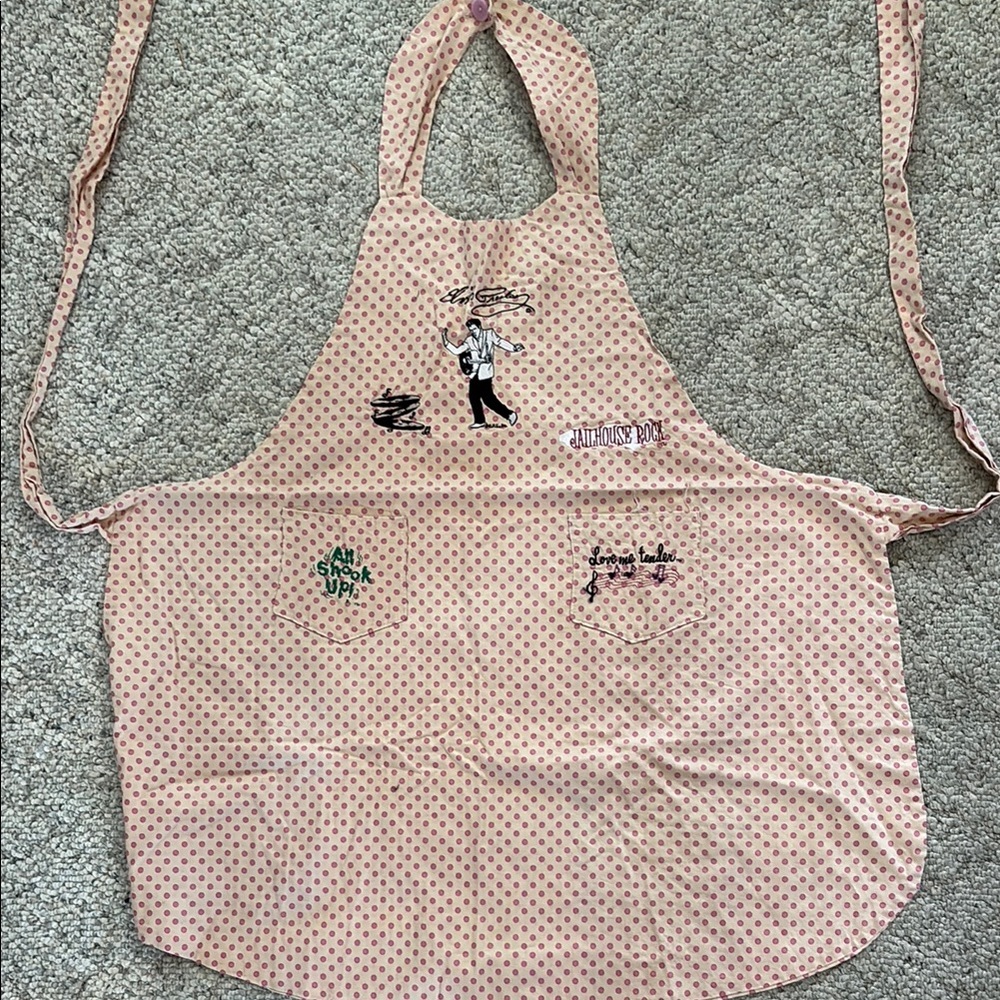 Handmade Elvis Presley embroidered full body apron